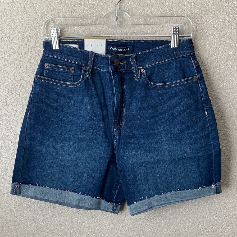 Calvin Klein Jean Shorts Womens  Denim Repreve 6" Inseam High Rise